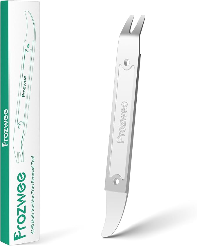 4140 Steel Durable Pay Bar,Multi-Function Trim Removal Tool for Compact Panel,Auto Trim Interior,Sheet Metal,Fasteners,Also for Bumper Retainer Clips-1PCS Silvery