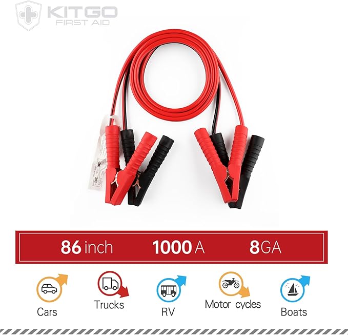 Car Emergency Kit (126 Piece)，Gift for Father Women Friend, Premium Roadside Assistance Essentials with Jumper Cables Tow Rope- Ideal Auto Road Safety Kit for Truck, RV