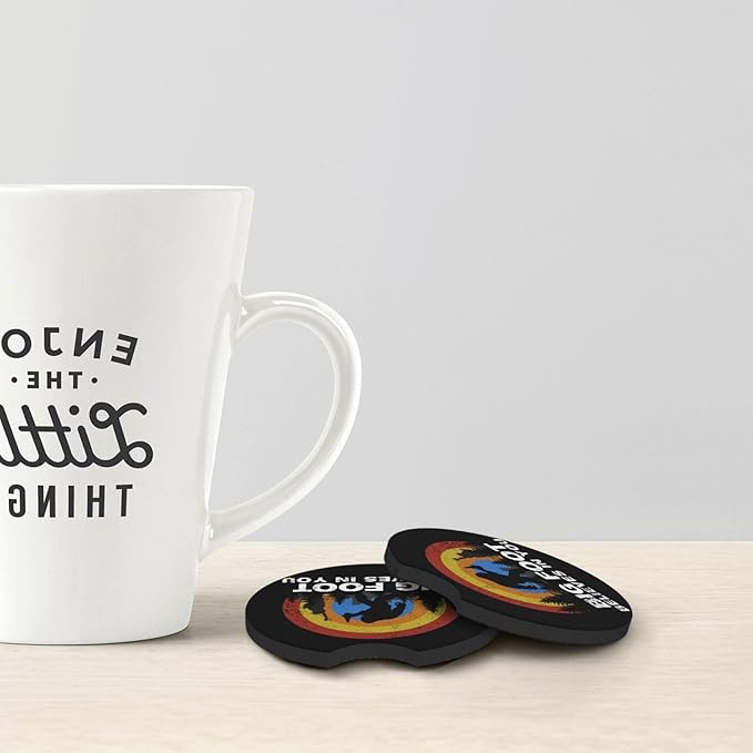 Bigfoot Believes in You Car Coasters for Cup Holders Pack of 2 Neoprene Cup Mat Pad Vehicle Interior Accessories for Men Women