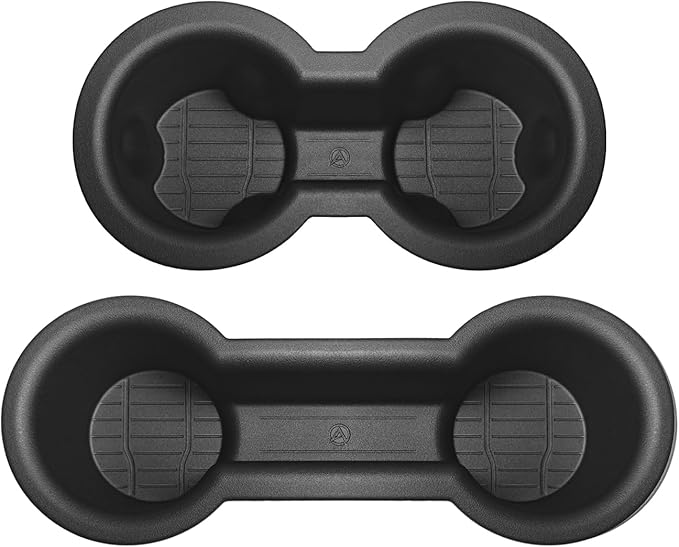 Muslogy Center Console Front&Rear Cup Holder Inserts Compatible with 2021-2023 2024 GMC Yukon Chevy Tahoe Suburban Accessories Middle Console Silicone Organizer Non-Slip Drink Stopper 2PCS Set