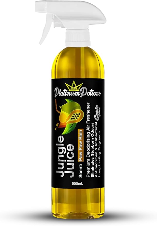 Water-Based Car Air Freshener Spray | Premium Automotive Deodorizer | Mold-Resistant Formula | Eliminates Odors and Refreshes Vehicle Interior | 17 fl oz | Jungle Juice