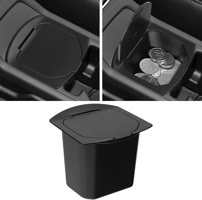 Center Console Coin Box Organizer for 2018-2024 2025 2026 Jeep Wrangler JL Gladiator JT Accessories Armrest Insert ABS Plastic Coin Holder Secondary Storage Box