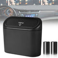 Car Trash Can with Lid, Mini Universal Vehicle Mini Leakproof Garbage Can Bin with 30pcs Trash Bags，Waterproof Car Bin for Front Back Seat Accessories for Auto Office Home(Black)