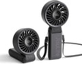 JISULIFE Handheld Fan Life7 – Ultimate Flexibility: High-Power Motor, LED Display, 19.5 Hrs Cooling, 5000mAh Rechargeable, 5-Speed, Foldable Design, 3-IN-1 Portable Fan for Travel Cruise Beach(Black)