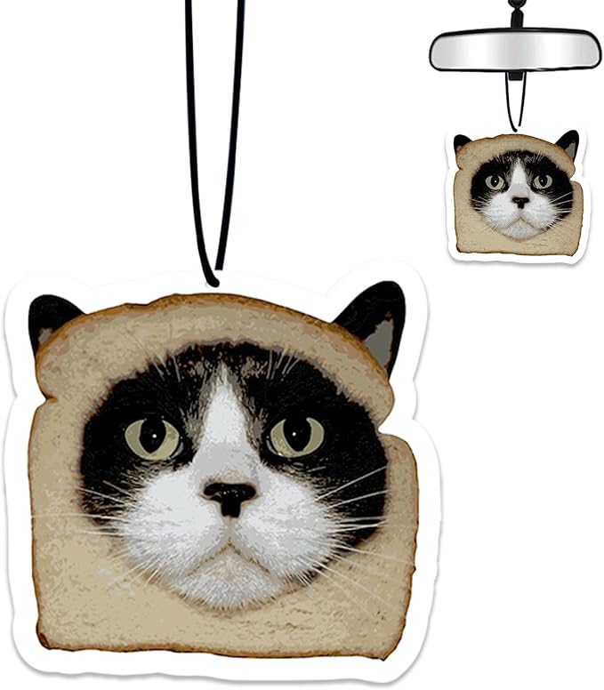 Funny Cat Air Freshener Hanging for Car Scented Ornaments Mirror Cute Car Fresheners Cats Car Accessories Auto Interior Decor Scent Home Bathroom Closet Cat Gifts for Women Men