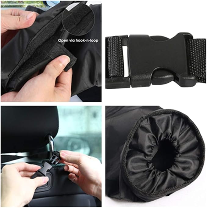 Car Trash Can Washable Eco-Friendly Hanging Seat Back Car Garbage Bag for Travel (2 Pack)