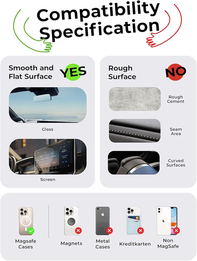 LISEN for Magsafe Car Mount, Magnetic Phone Holders for Your Car, Vacuum Phone Mount for Car Accessories for Men Women, SuctionPro Gifts Kits, Girl Car Accessories, for iPhone 17 Pro Max, White