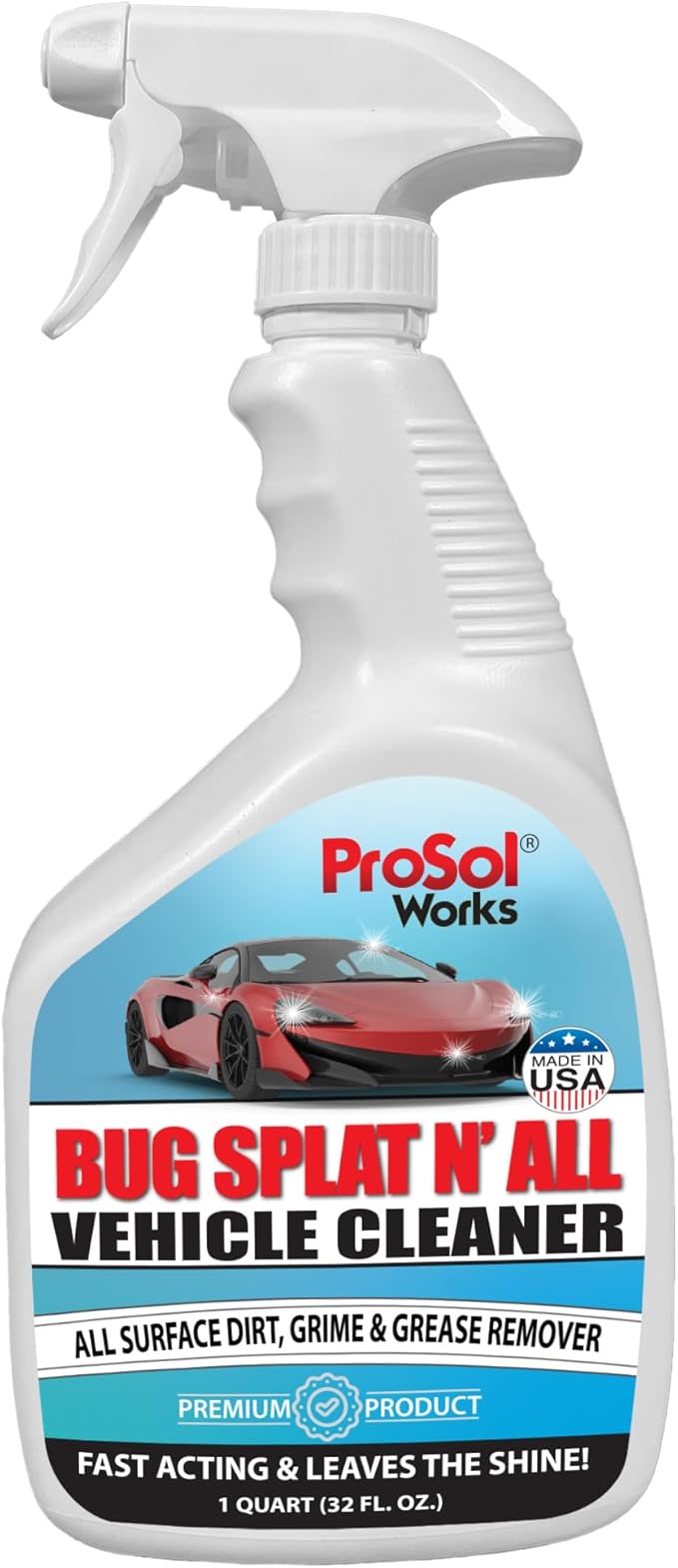 Bug Splat N' All Multi Purpose Cleaner for Vehicle 32 fl oz - Vehicle Cleaner Spray for Bug Splatter, Road Grime, Tar, Bird Droppings & More - Car Cleaner for All Vehicle Types - Safe on All Surfaces