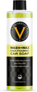 VPD Ultimate Shine Wash & Wax Cleaner 16oz - High Foaming Car Soap with Carnauba Wax, Ideal for Car Detailing, Cleaning, and Shining - Versatile for Foam Cannon & Bucket, Car Wash Kit Essential