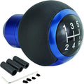 Lunsom Car Shifter Knob 5 Speed Gear Stick Head, Leather Ball Gear Shifting Knob Short Shift Lever Handle Head Fit Most Manual Transmission (Blue)