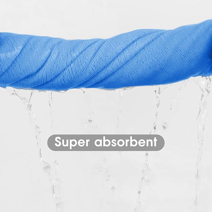 JML Bath Towels Set, Large Microfiber Bath Towel for Adult, 2 Pack 30" x 60" - Soft, Absorbent, Quick Dry, Lint Free, Perfect for Sauna, Pool, Gym, Shower, Hair Wrap, Fitness, Sport, Yoga, Blue