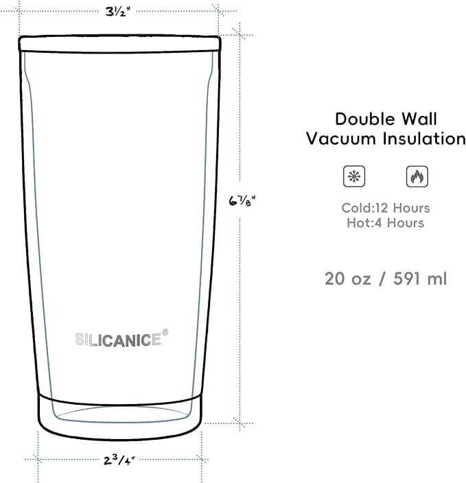 20oz Vacuum Insulated Tumbler - Double Wall Stainless Steel Coffee Mug with Detachable Slider Lid, BPA Free, Car Cup Holder Compatible - Gym/Office/Travel/Home -Navy Blue