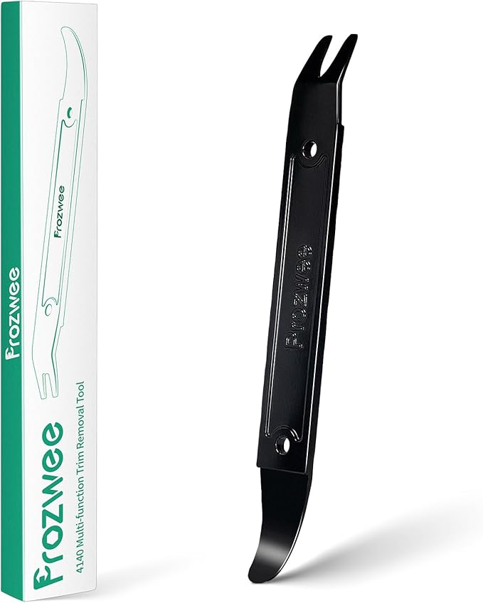 4140 Steel Durable Pay Bar,Multi-Function Trim Removal Tool for Compact Panel,Auto Trim Interior,Sheet Metal,Fasteners,Also for Bumper Retainer Clips-1PCS Black