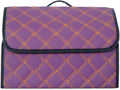 Ergocar Car Trunk Organizer Luxury Foldable Car Boot Tidy Storage Box Waterproof PU Car Boot Storage Organiser for Car/SUV/Truck/Auto (Upgrade Purple-M)