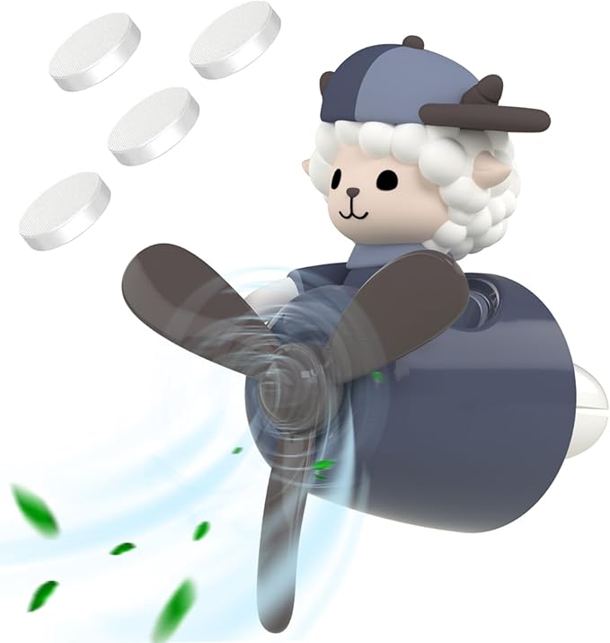 Pilot Car Air Freshener, Cute Sheep Car Vent Clip Air Freshener with 4 Fragrant Tablets Automotive Air Outlet Fan Diffuser, Automotive Interiors Vent Decoration (Pilot Sheep)