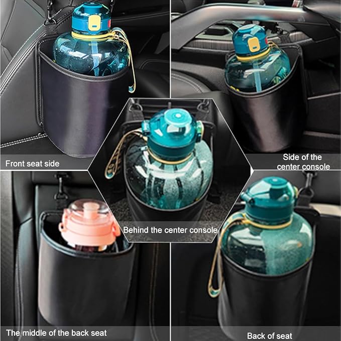 Car Seat Side Large Cup Holder, Waterproof Car Cup Holder Hanging Storage Bag for Drink, Water Bottle Holder Bag, Multi Functional Car Seat Side Organizer,Universal Car Essentials