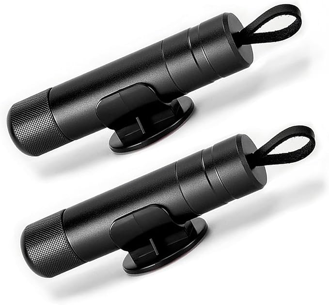 Safe Hammer Glass Breaker Under Water, Car Hammer Seatbelt Cutter Window Breaker Emergency Escape Tool, Safehammer for New Cars (2 * Black)