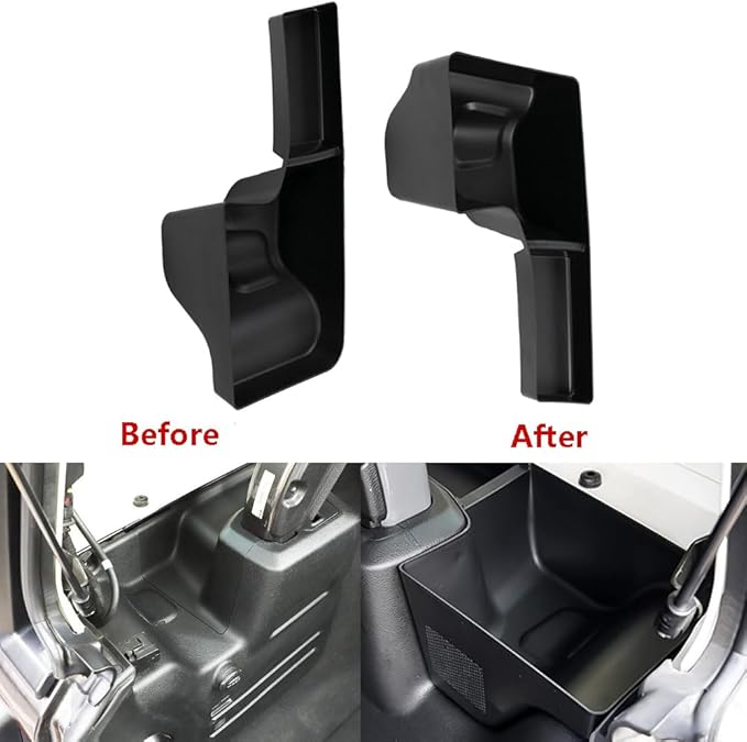 Pair Rear Trunk Organizer Storage Box, Rear Trunk Left and Right Side Stroage Organizer, Compatible with Jeep 2018-2023 Wrangler JL JLU 4-Door