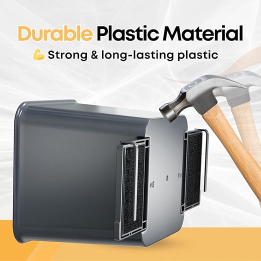 Car Trash Can for Vehicles Leakproof Compact Garbage Bin w/ Stability Flap, Anti-Slip Base, Portable Trash Holder for Cars, Trucks, SUVs, Minivans Compact, Auto Container Organizer (Gray, Small)