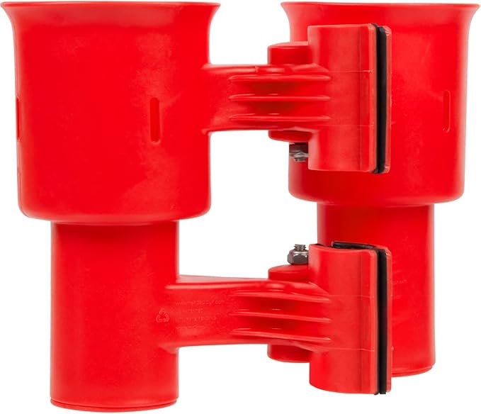 ROBOCUP, Patented Boat Cup Holder, Clamp on Portable Storage Caddy Securely Holds 2 Drinks, Fishing Poles, Tools, Marine Gear | Perfect for Boating, Beach Umbrellas, Golf Carts