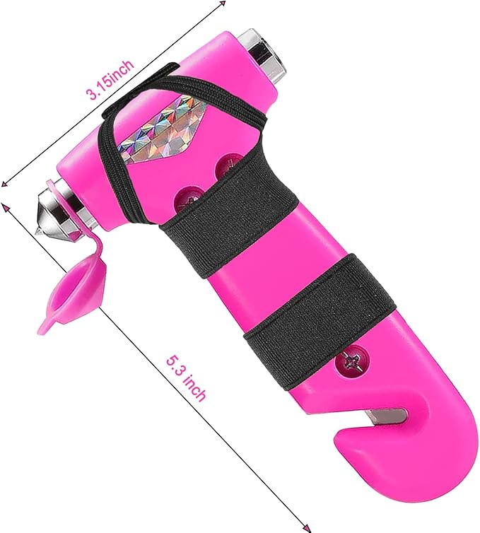 2 Pack Car Safety Hammer, 3-in-1 Emergency Escape Tool Window Breaker and Seat Belt Cutter with Light Reflective Tape for Family Safety Emergency Car Escape Tool