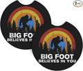 Bigfoot Believes in You Car Coasters for Cup Holders Pack of 2 Neoprene Cup Mat Pad Vehicle Interior Accessories for Men Women