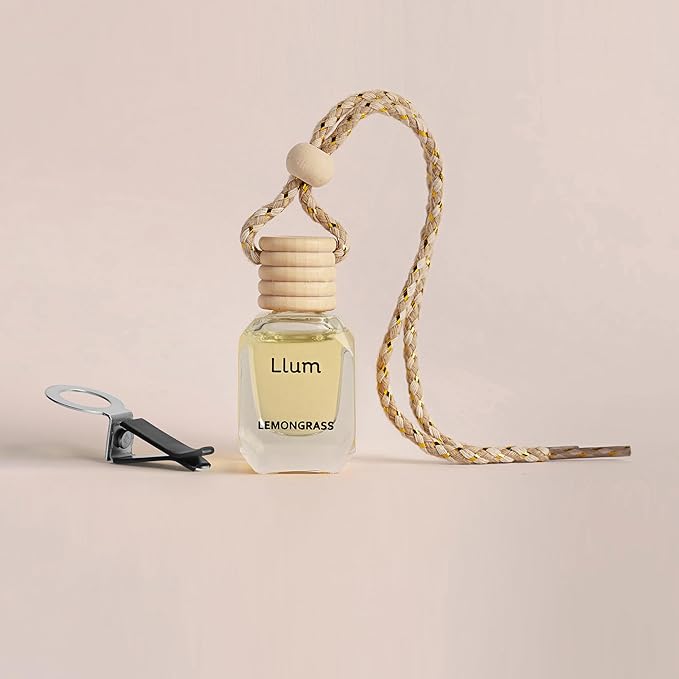Lemongrass Hanging Air Freshener for Car, Home | with AC Vent Clip |10ml, 0.34 fl.oz|Luxury, Organic, Toxin-Free, Alcohol-Free Perfume|Interior Accessory for fresh Aroma|Long Lasting Fragrance
