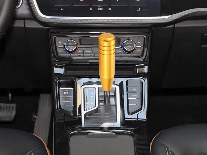 Lunsom 5" Aluminum Gear Lever Shifter Knob Long Alloy Shift Stick Handle Car Automatic Shifting Head Fit Most Manual Transmission Vehicles (Gold)
