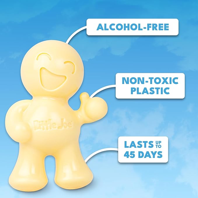 Little Joe 96412 Pina Colada Scent Car Air Freshener Clip Provides Long-Lasting Freshness in a Compact Design, Fights Odors for up to 45 Days, Cute Car Odor Eliminator, Non-Toxic, Pack of 2