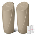 Car Trash Can Bin with Lid - 2 Packs Car Garbage Can Cup Holder - Beige Mini Leakproof Vehicle Garbage Bin with 40pcs Trash Bags-Automobile Organizers and Storage for Front Back Seat Accessories