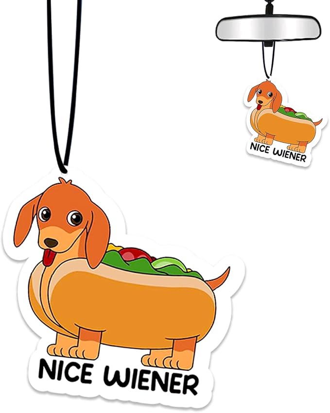 Dachshund Dog Air Freshener Hanging for Car Scented Ornaments Mirror Cute Car Fresheners Dogs Car Accessories Auto Interior Decor Scent Home Bathroom Closet Wiener Dog Gifts for Women Men