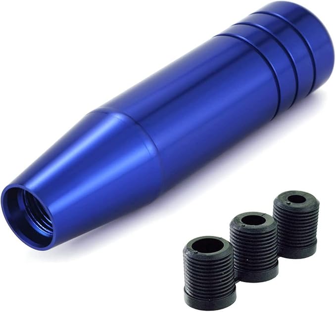 Lunsom 5" Aluminum Gear Lever Shifter Knob Long Alloy Shift Stick Handle Car Automatic Shifting Head Fit Most Manual Transmission Vehicles (Blue)