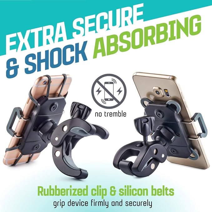 CAW.CAR Accessories Metal Bike & Motorcycle Phone Mount - The Only Unbreakable Handlebar Holder for iPhone, Samsung or Any Other Smartphone. +100 to Safeness & Comfort