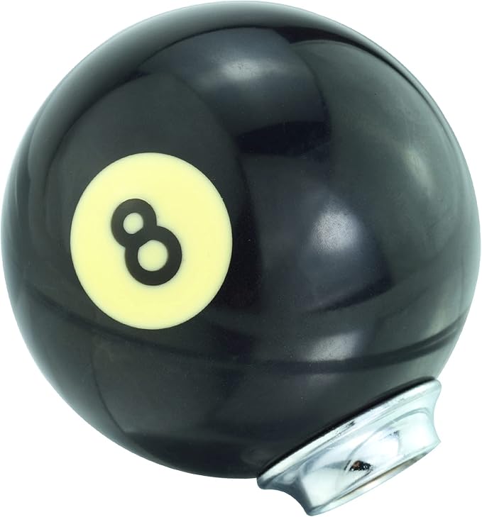 Lunsom Round Shift Knob, 8 Billiard Gear Shifter Lever Head Shift Ball Car Stick Handle Fit Most Automatic Manual Transmission Vehicle (M8x1.25, 8 Black)