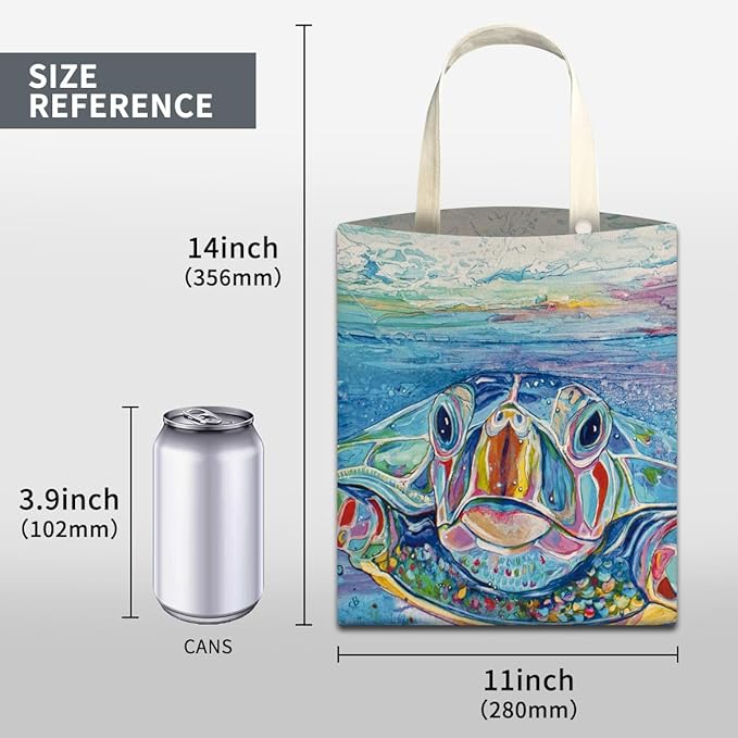 Car Trash Can, Cute Car Trash Bag, Hanging Car Organizer and Storage Bag, Trash Bin for Car Accessories, Vehicle, Travelling, Camping Colorful Watercolor Turtle