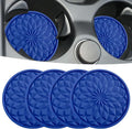 Car Cup Coaster, Universal Automotive Waterproof Non-Slip Cup Holders Sift-Proof Spill Holder Car Interior Accessories 4 Pack Dark Blue