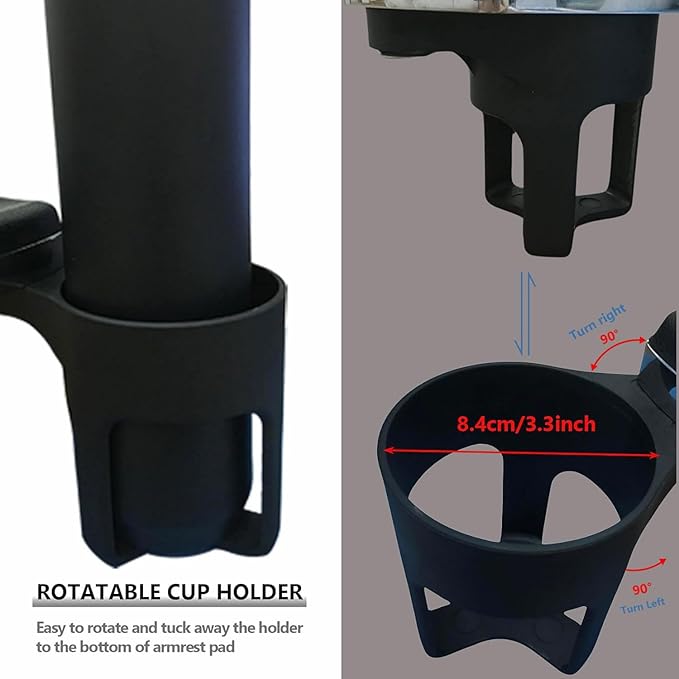 Motorcycle Passenger Armrests Adjustable with Cup Holder for Harley Touring Electra Glides Road Glide Ultra Tri Glide 2014-2024 Motorbike Accessories Parts Chrome