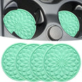 Car Cup Coaster, Universal Automotive Waterproof Non-Slip Cup Holders Sift-Proof Spill Holder Car Interior Accessories 4 Pack Mint Green