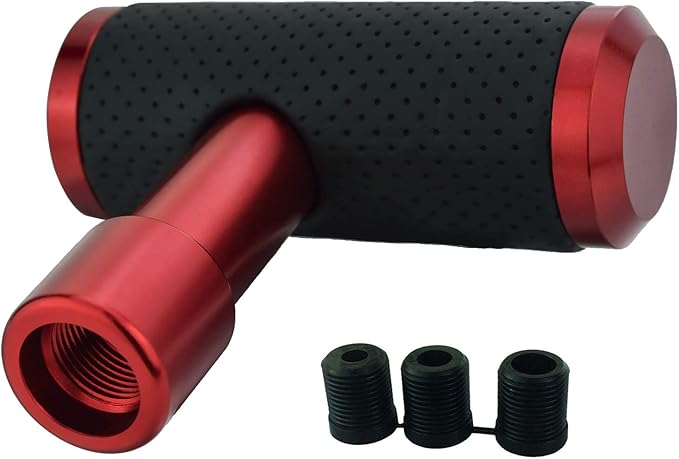 Lunsom Shifter Knob, Gear Shifting Lever Stick Shift Handle Head Type T Gear Shift Knob Fit for Manual Transmission Vehicle (Red)