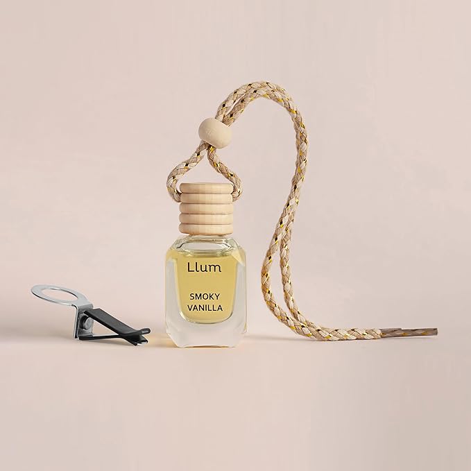 Smoky Vanilla Hanging Air Freshener for Car, Home | with AC Vent Clip |10ml, 0.34 fl.oz|Luxury, Organic, Toxin-Free, Alcohol-Free Perfume|Interior Accessory for fresh Aroma|Long Lasting Fragrance