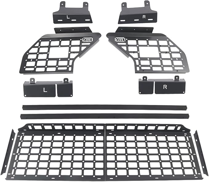 HIGH FLYING for Toyota Fortuner 2016-2024 Car Accessories Modular Storage Molle Panels System Trunk Shelf Luggage Trunk Organizer Aluminum Alloy (Side Panels+Shelf)