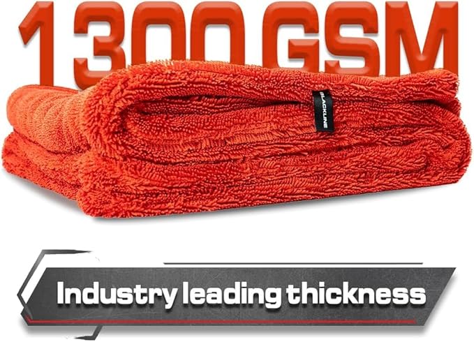 Blackline Car Drying Towel - 2ft x 3ft XL-Popular Pick Among Detailing Pros - 1300 GSM Microfiber Towel - Absorbs Over 8lbs of Water - Leaves No Streaks, Spots or Scratches - Dries an Entire Car