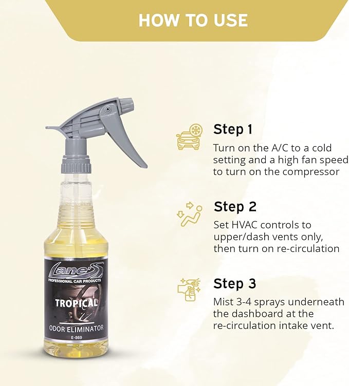 Lane's Premium Car Air Fresheners - Tropical Odor Eliminator Scent - 16oz Eliminate Bad Odors of Pet & Food From Car Interior Leather, Carpet, Upholstery Great For Cars, Trucks, SUVs, RVs & More