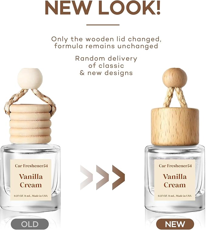 HoogaLife Car Air Freshener Diffuser 2 Pack Hanging Air Freshener Diffuser - Vanilla Cream Fragrance Oil Air D iffuser for Car, 45+ days Long Lasting Fragrance Made in USA C ar Air Fresheners (V54)