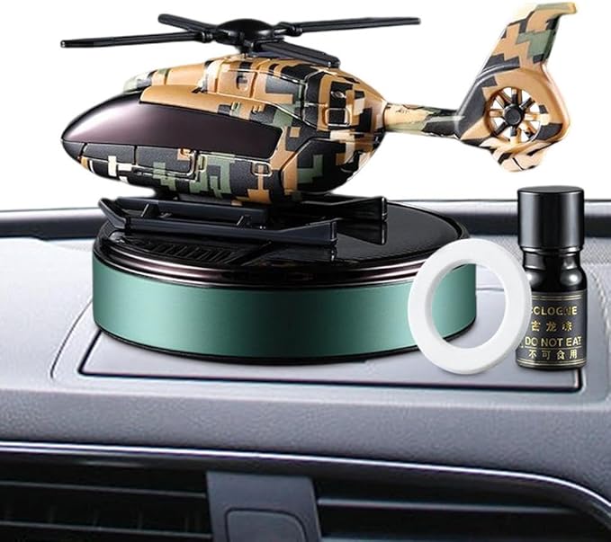 Car Air Freshener | Solar Powered Helicopter Scents Diffuser | Fashion Automotive Interior Decoration Accessories Purifiers for Car and Home Aromatherapy Dashboard (green)