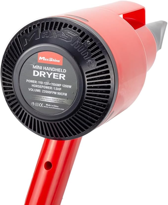 Maxshine Portable Car Dryer Air Blower with 2 Nozzles | Compact Handheld Power Blower for Car Drying, Cleaning, Detailing, Waxing & Coating | Ideal for Cars, Boats, Motorcycles, RVs & Home Use