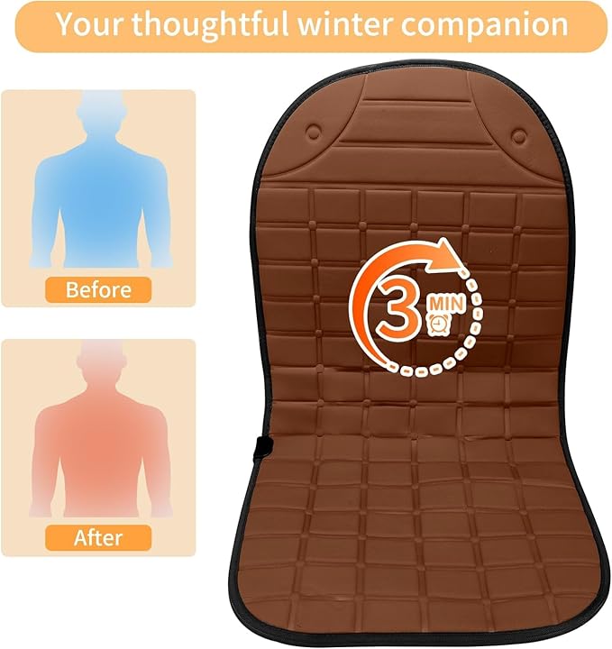 2 PCS Seat Cushion Comfortable Winter Seat Cover, Gifts for Family (Brown)