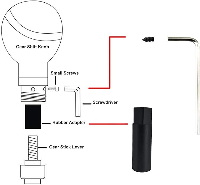 Lunsom Handle Shift Knob Car Shifting Transmission Shifter Stick Head Fit Most Manual Vehicle (Black)