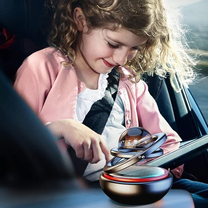 Kwak's Car Air Freshener Solar Energy Air Purifier for Car Interior Autorotation Decoration Accessories(red)