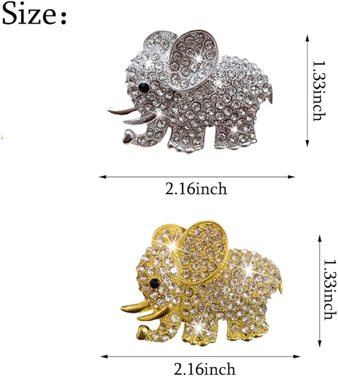 ZOSTLAND Rhinestone Car Decorative Clip,Car Air Fresheners,Metal Vent Clip,Bling Auto Air Vent,Personalized Automotive Interior Decoration Accessories,Auto Decor Gift for Women,Men(2pcs Elephant)